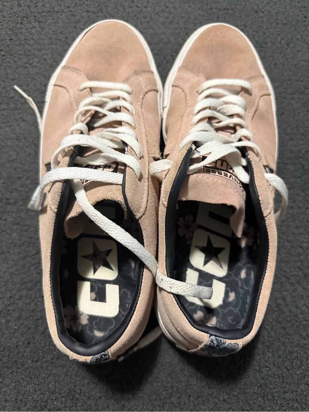 Converse Suede One Star Sneakers in Blush Pink and White
